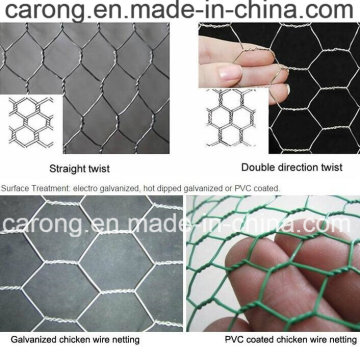 Cercado hexagonal galvanizado / del alambre de pollo de la red de alambre del PVC